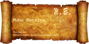 Mahr Bettina névjegykártya